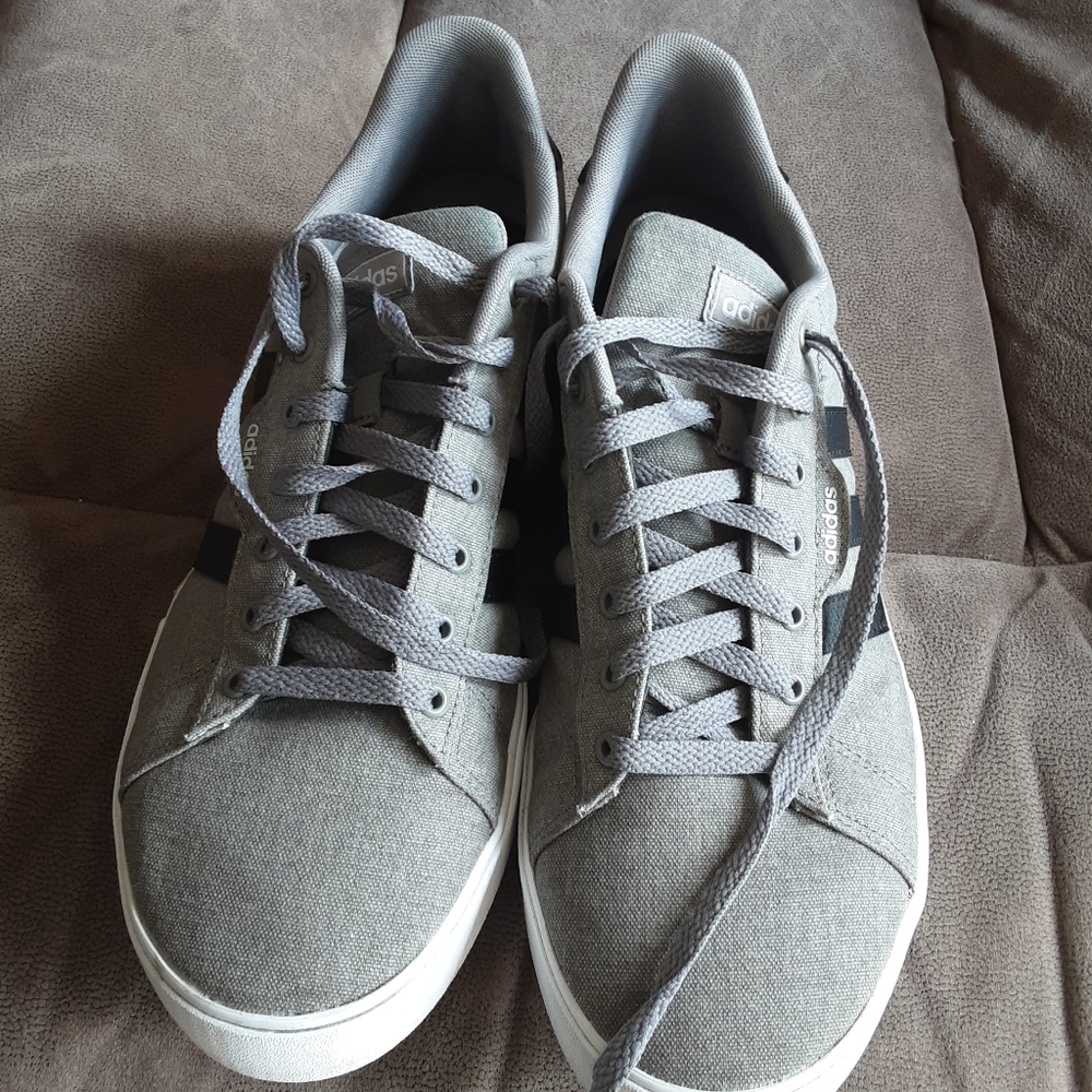 Adidas Men's Gray Canvas Sneakers